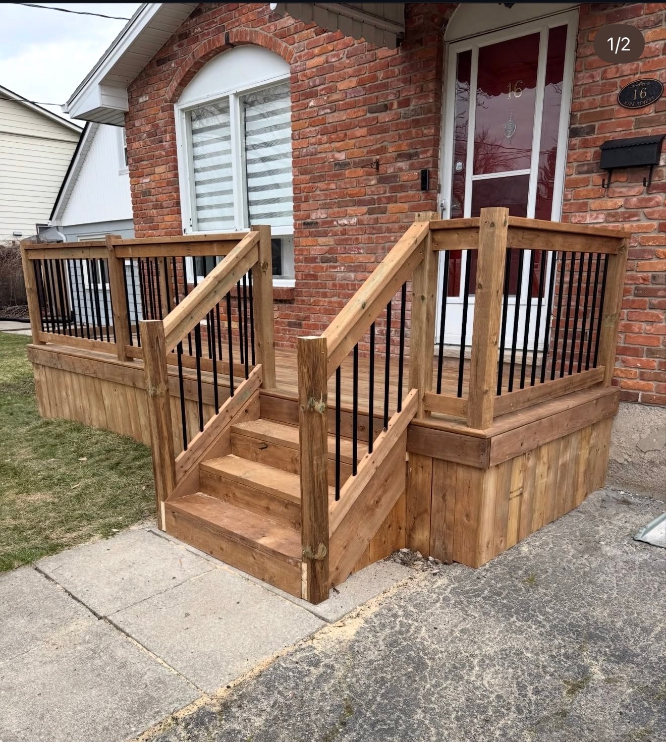 Composite deck with black railing
