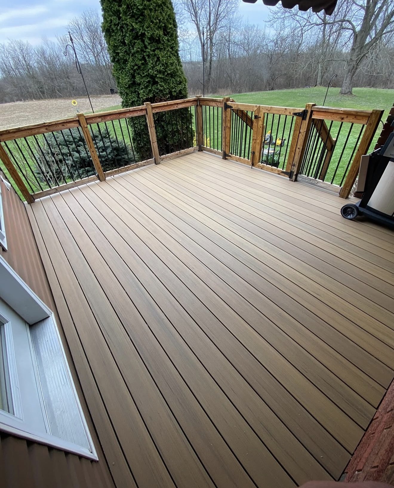 Composite Deck with Black Railing
