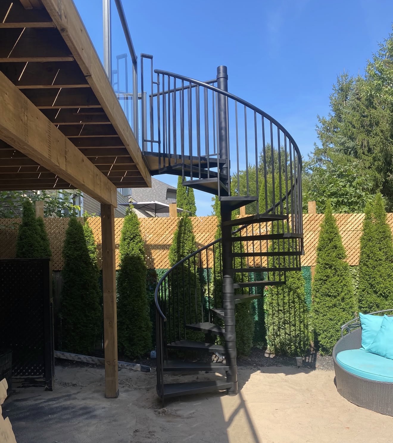 Elevated Deck with Spiral Staircase